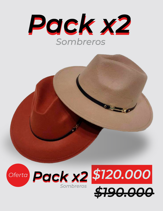 PACK SOMBREROS MUJER X2 UNIDADES